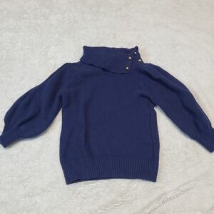Janie and Jack East Side Merchant Marine Navy Blue Wool Turtleneck Sweater 6‎